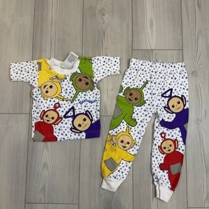 RARE Vintage Teletubbies Size 24M Pajama Set Shirt & Pants 1999 READ